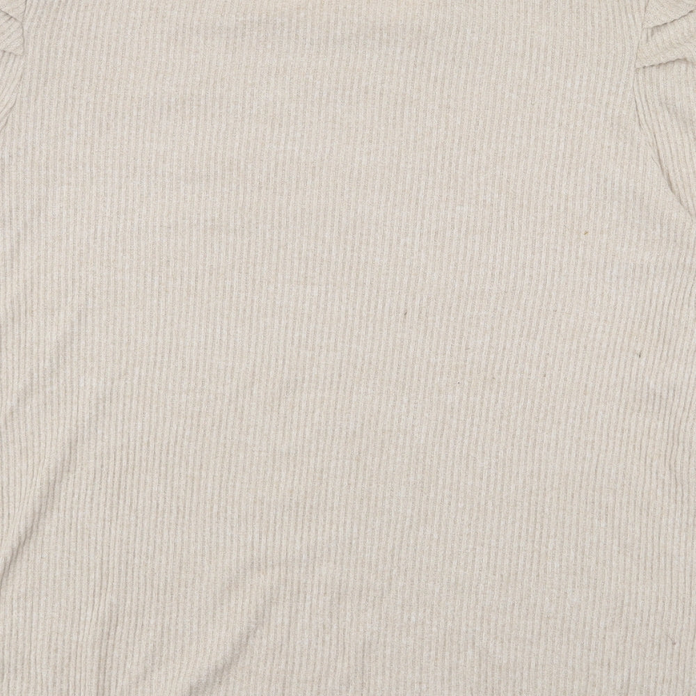 George Womens Beige High Neck  Viscose Pullover Jumper Size XL