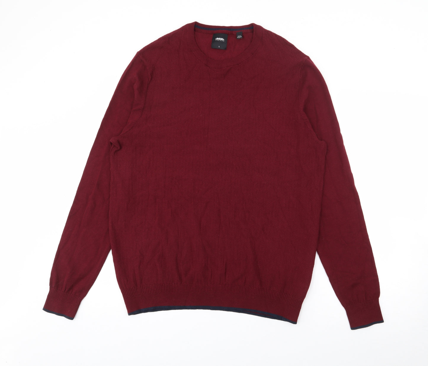 Burton Mens Red Crew Neck  Cotton Pullover Jumper Size L