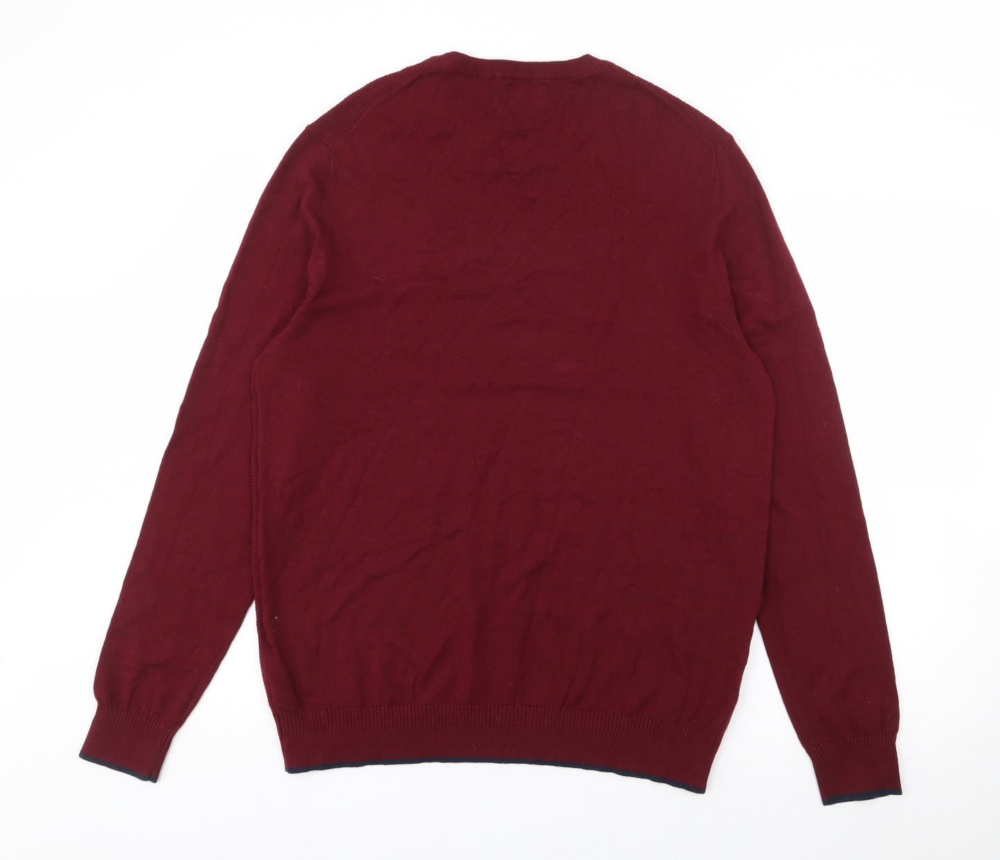 Burton Mens Red Crew Neck  Cotton Pullover Jumper Size L