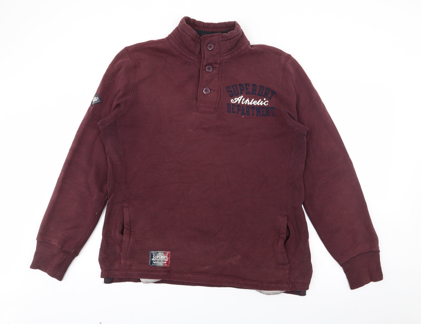 Superdry Mens Purple High Neck  Polyester Pullover Jumper Size L