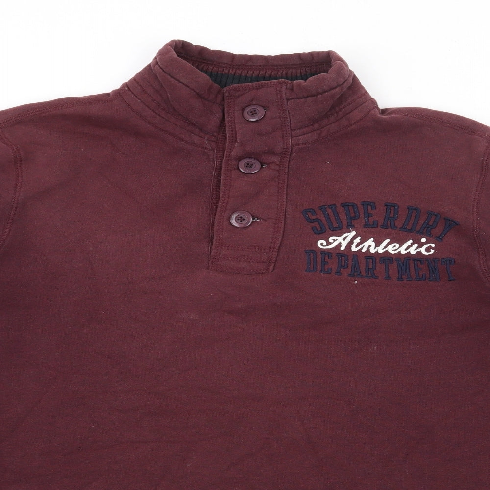 Superdry Mens Purple High Neck  Polyester Pullover Jumper Size L