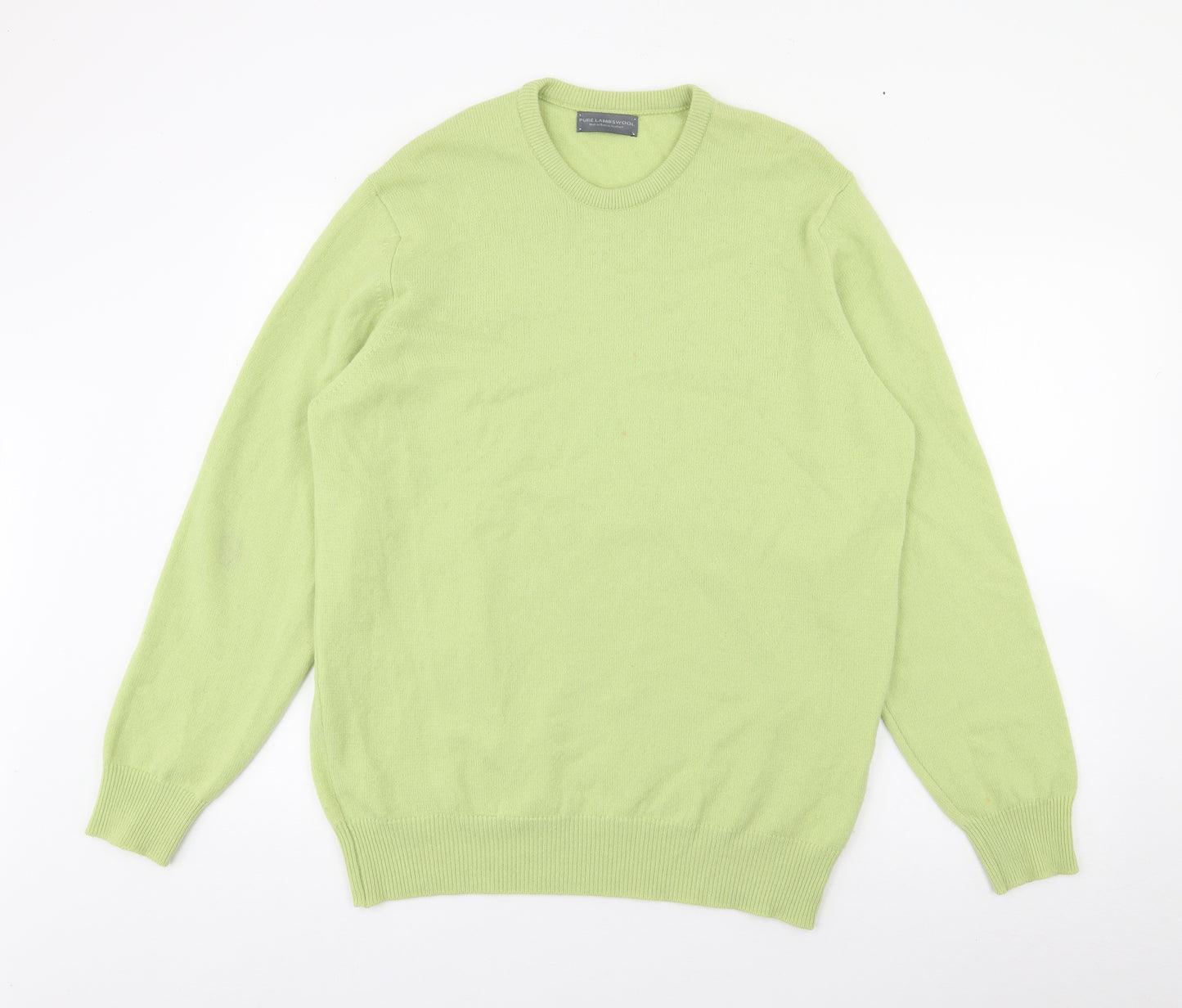 Preworn Womens Green Crew Neck  Wool Pullover Jumper Size L
