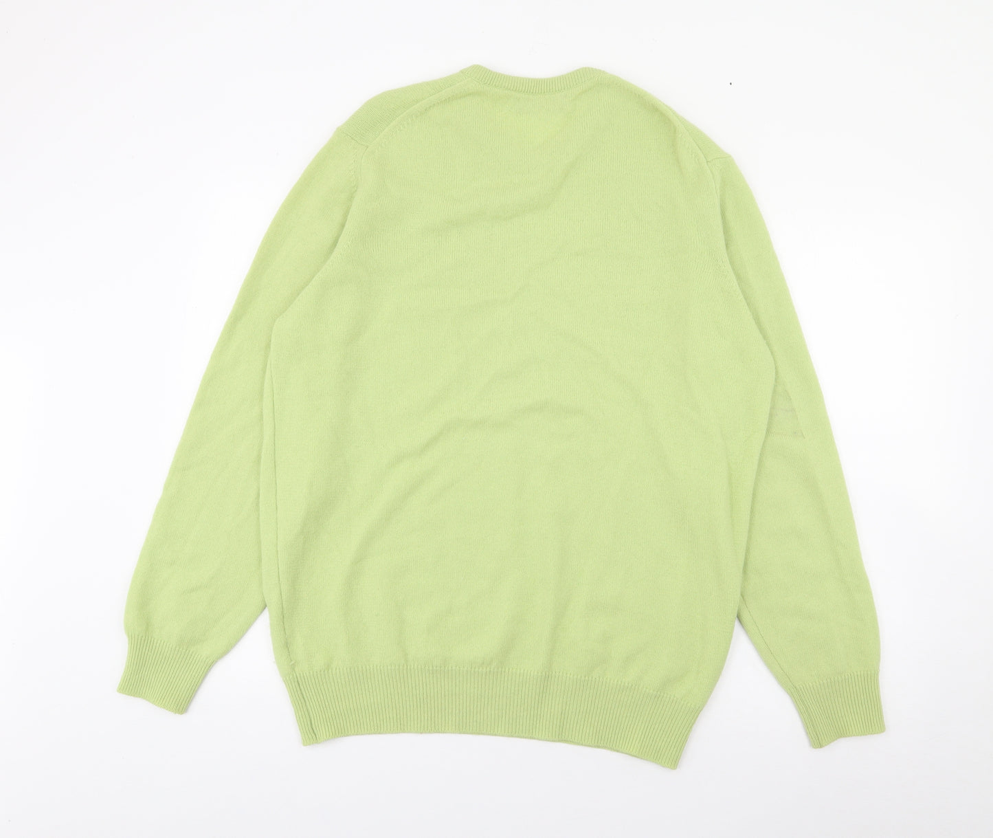 Preworn Womens Green Crew Neck  Wool Pullover Jumper Size L