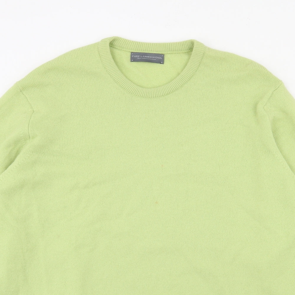 Preworn Womens Green Crew Neck  Wool Pullover Jumper Size L
