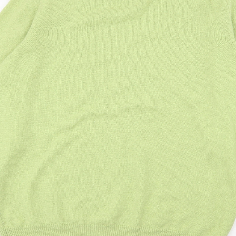 Preworn Womens Green Crew Neck  Wool Pullover Jumper Size L