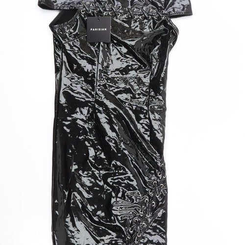 Parision Womens Black  Polyester Bodycon  Size 8  Off the Shoulder