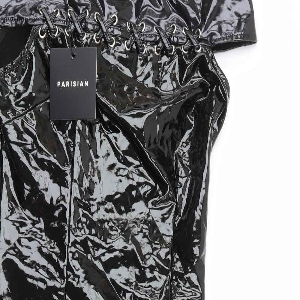 Parision Womens Black  Polyester Bodycon  Size 8  Off the Shoulder