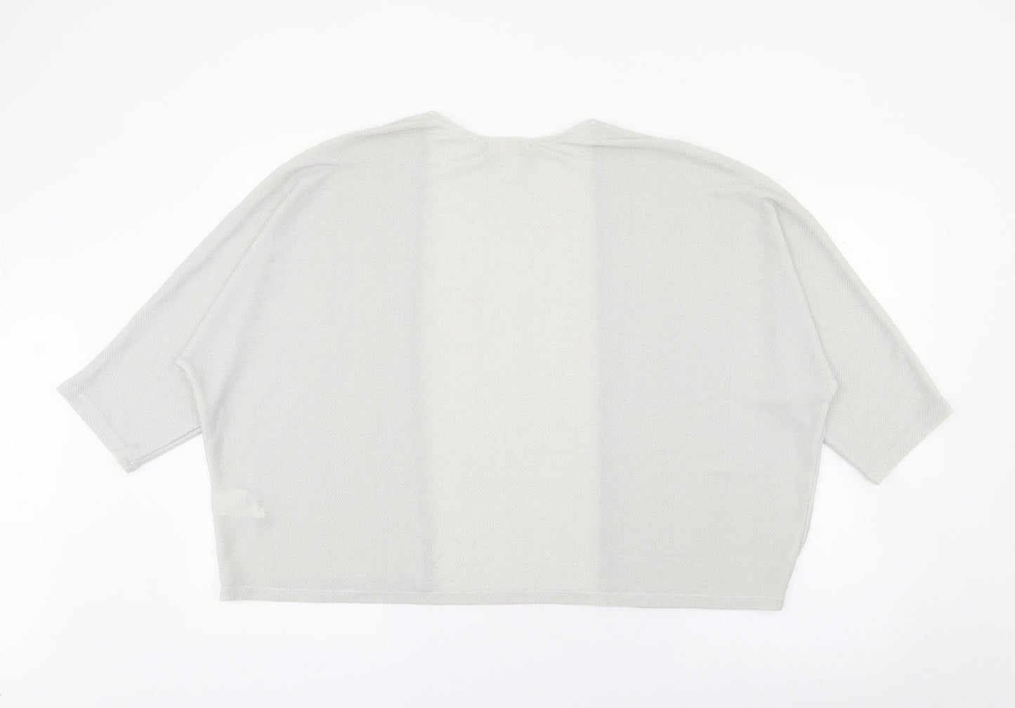 Monki Womens Silver V-Neck  Polyester Cardigan Jumper Size M