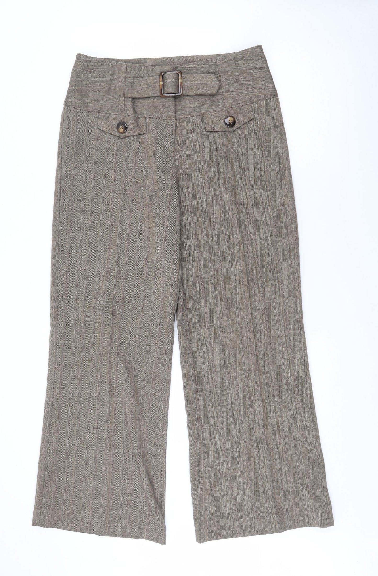 Papaya Womens Brown  Polyester Trousers  Size 12 L29 in Regular