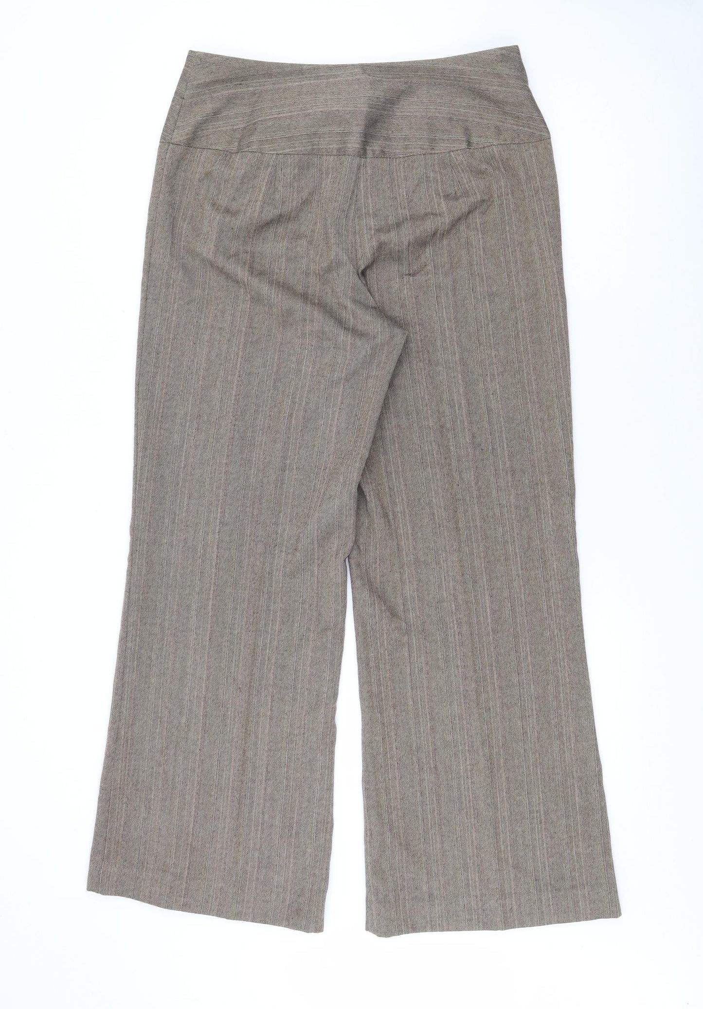 Papaya Womens Brown  Polyester Trousers  Size 12 L29 in Regular