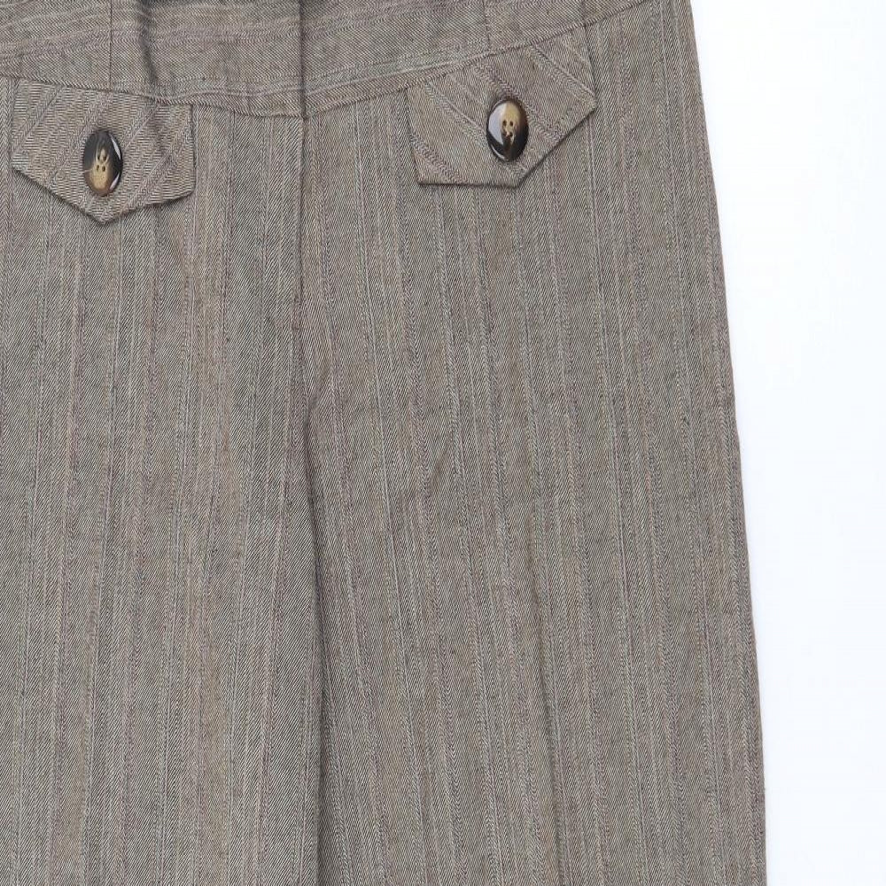 Papaya Womens Brown  Polyester Trousers  Size 12 L29 in Regular