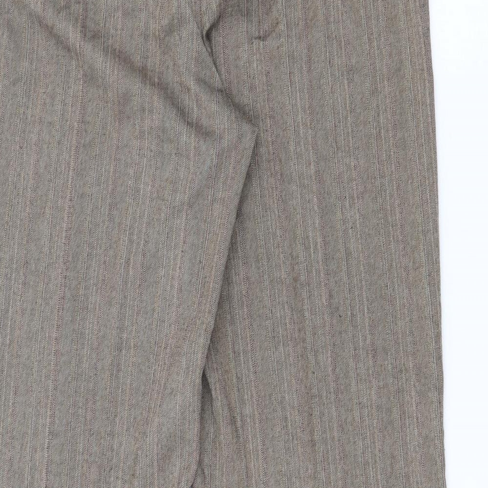 Papaya Womens Brown  Polyester Trousers  Size 12 L29 in Regular