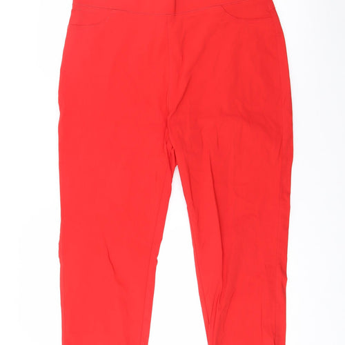 Pebble Bay Womens Red  Viscose Trousers  Size 16 L22 in Regular