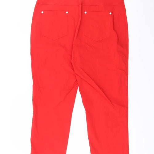 Pebble Bay Womens Red  Viscose Trousers  Size 16 L22 in Regular