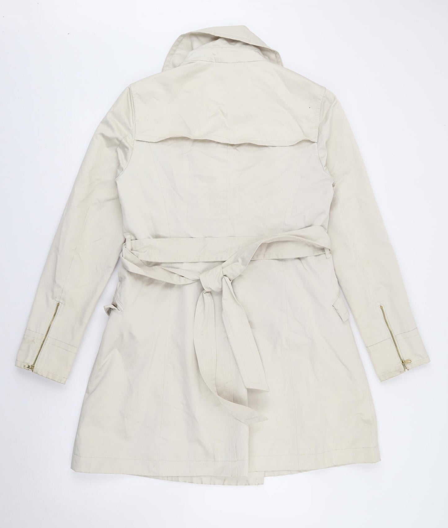 Ted Baker Womens Ivory   Trench Coat Coat Size M  Zip