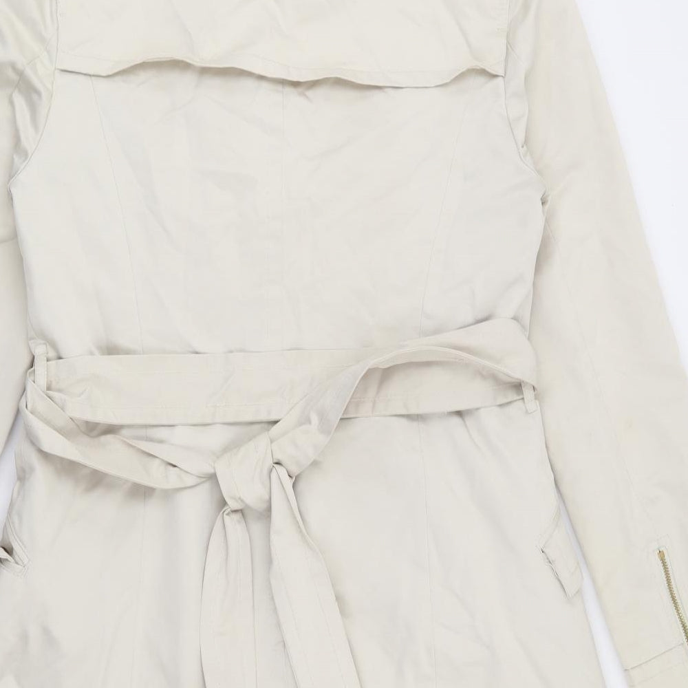 Ted Baker Womens Ivory   Trench Coat Coat Size M  Zip