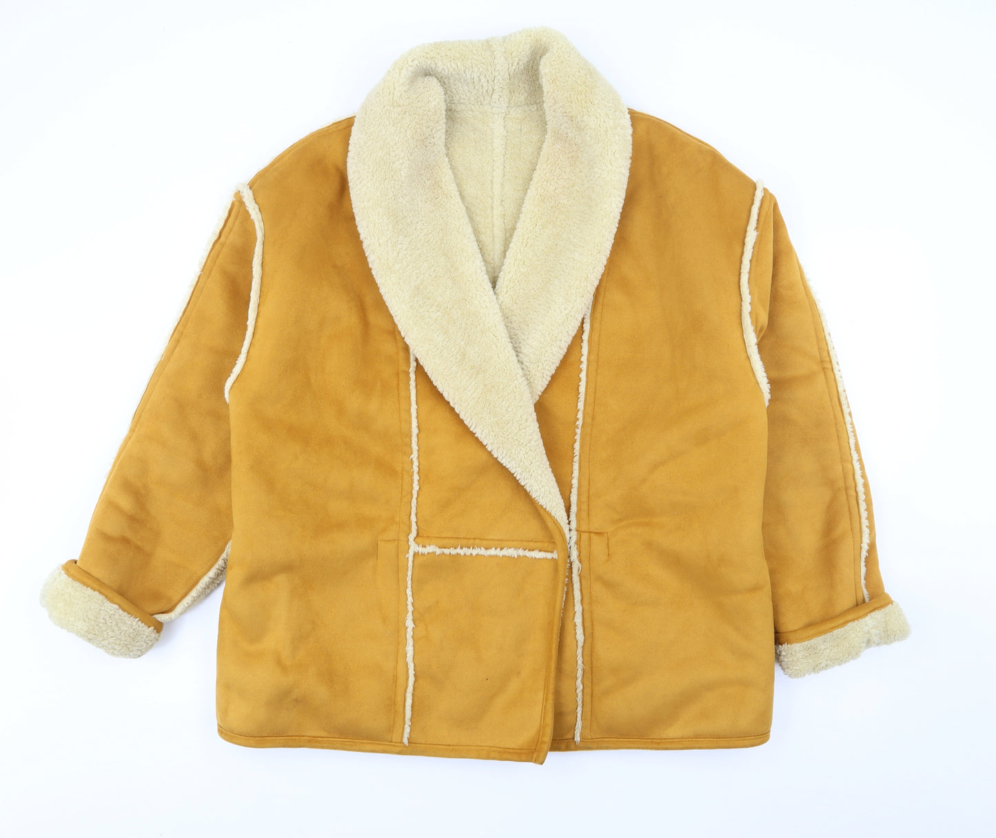 Preworn Womens Yellow   Jacket Coat Size L  Snap