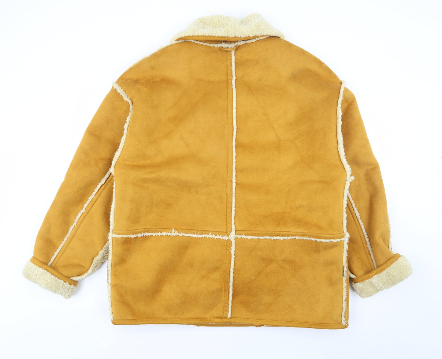Preworn Womens Yellow   Jacket Coat Size L  Snap