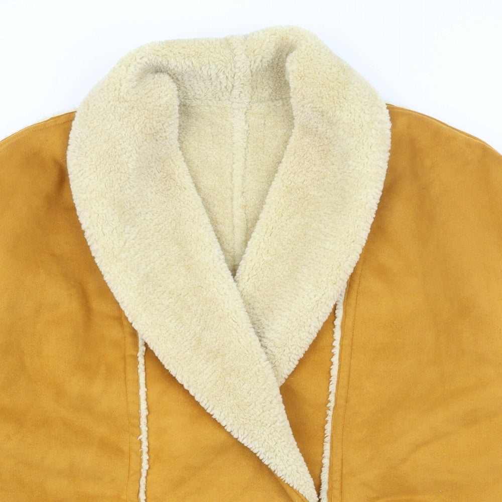 Preworn Womens Yellow   Jacket Coat Size L  Snap