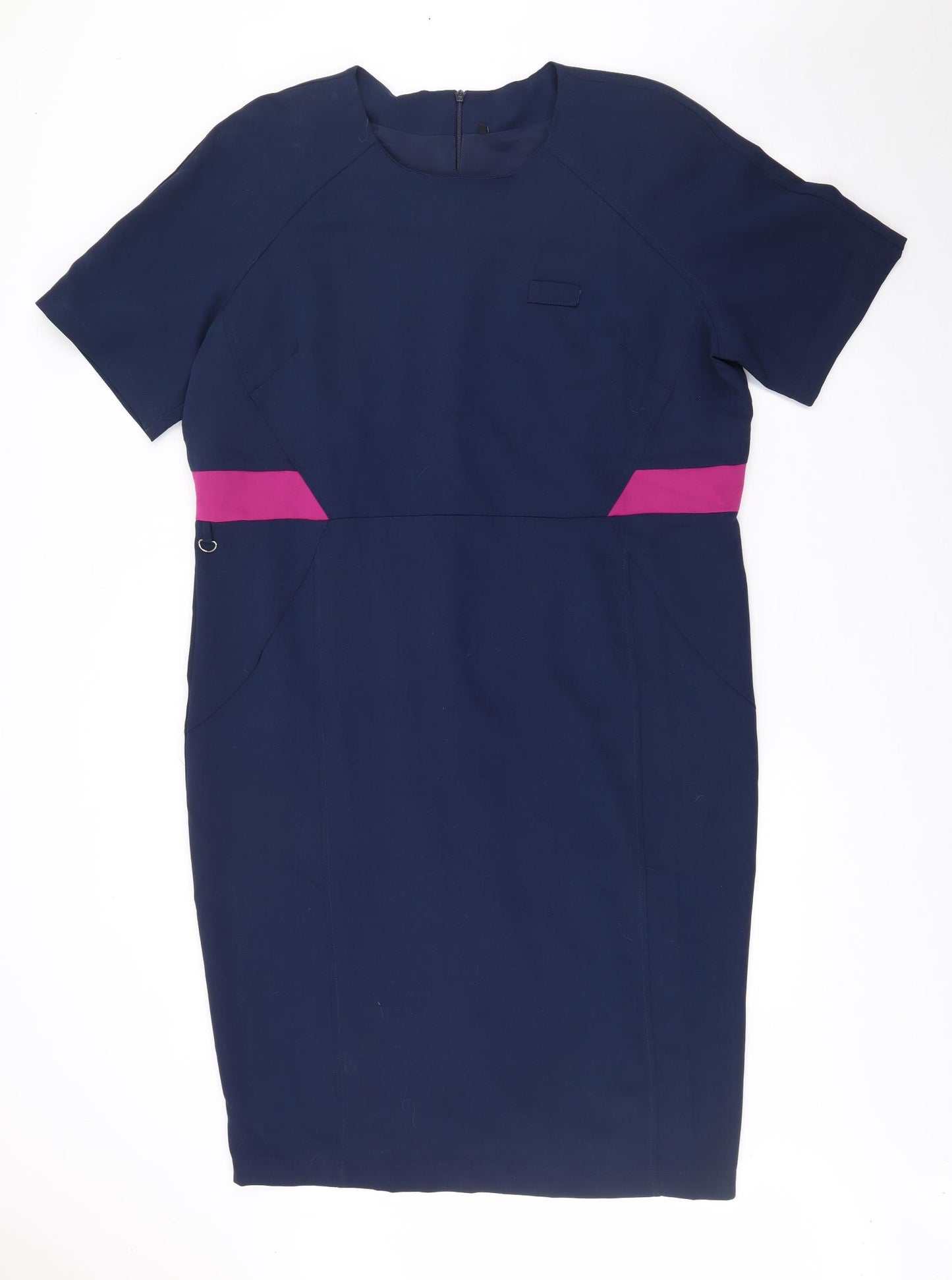 Preqworn Womens Blue  Polyester Pencil Dress  Size 20  Square Neck Zip