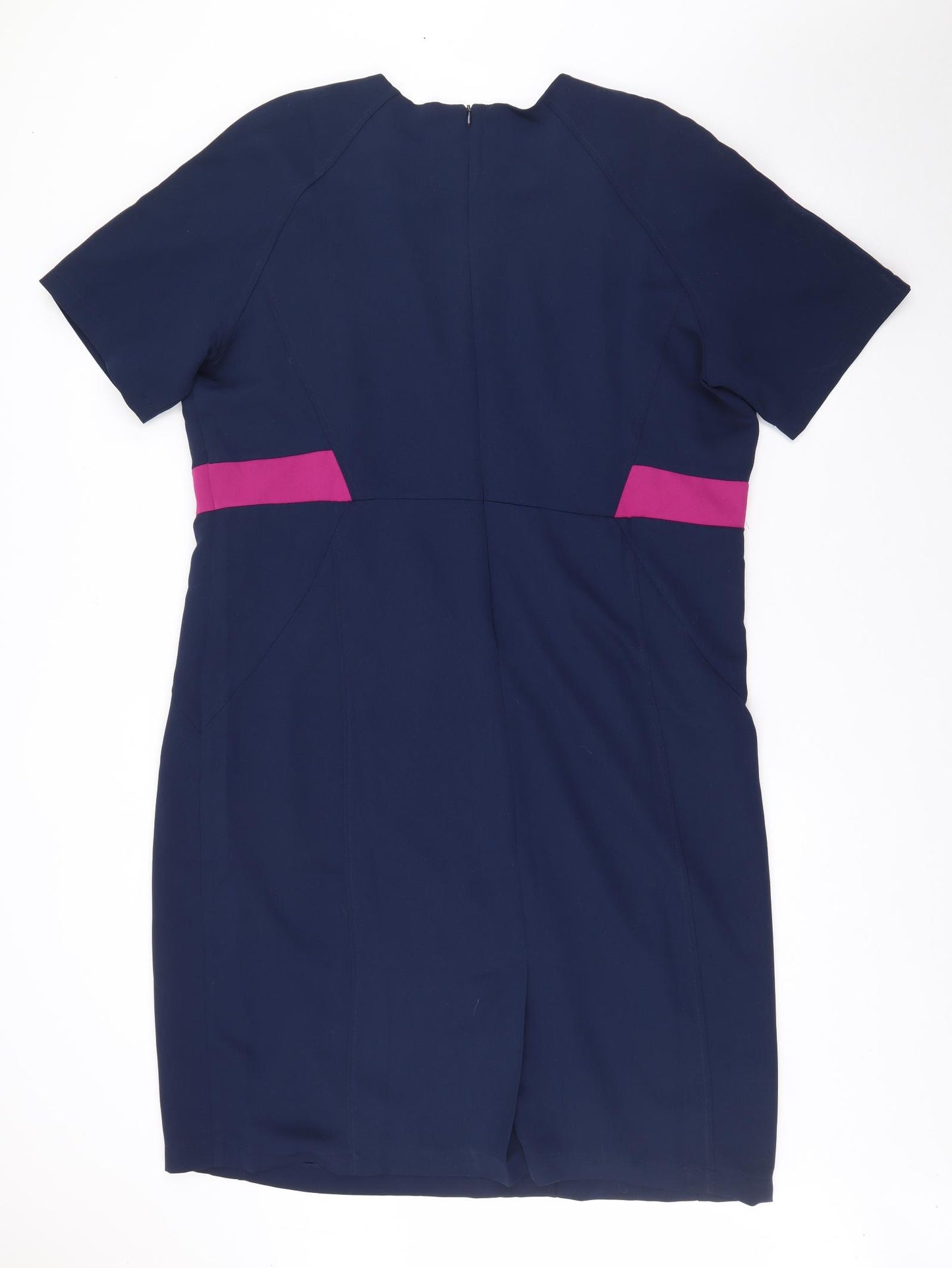 Preqworn Womens Blue  Polyester Pencil Dress  Size 20  Square Neck Zip