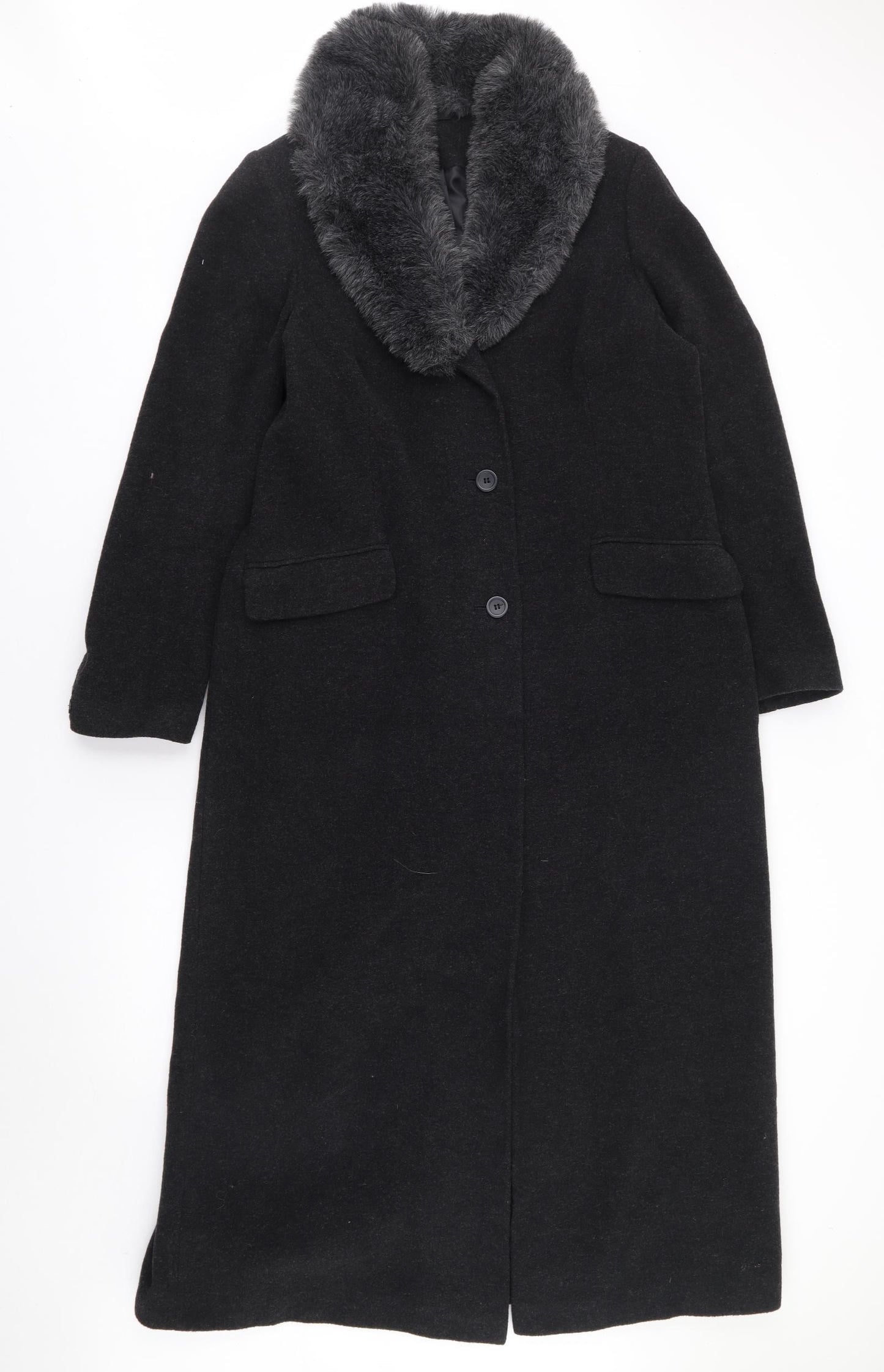 Dorothy Perkins Womens Grey   Overcoat Coat Size 14  Button