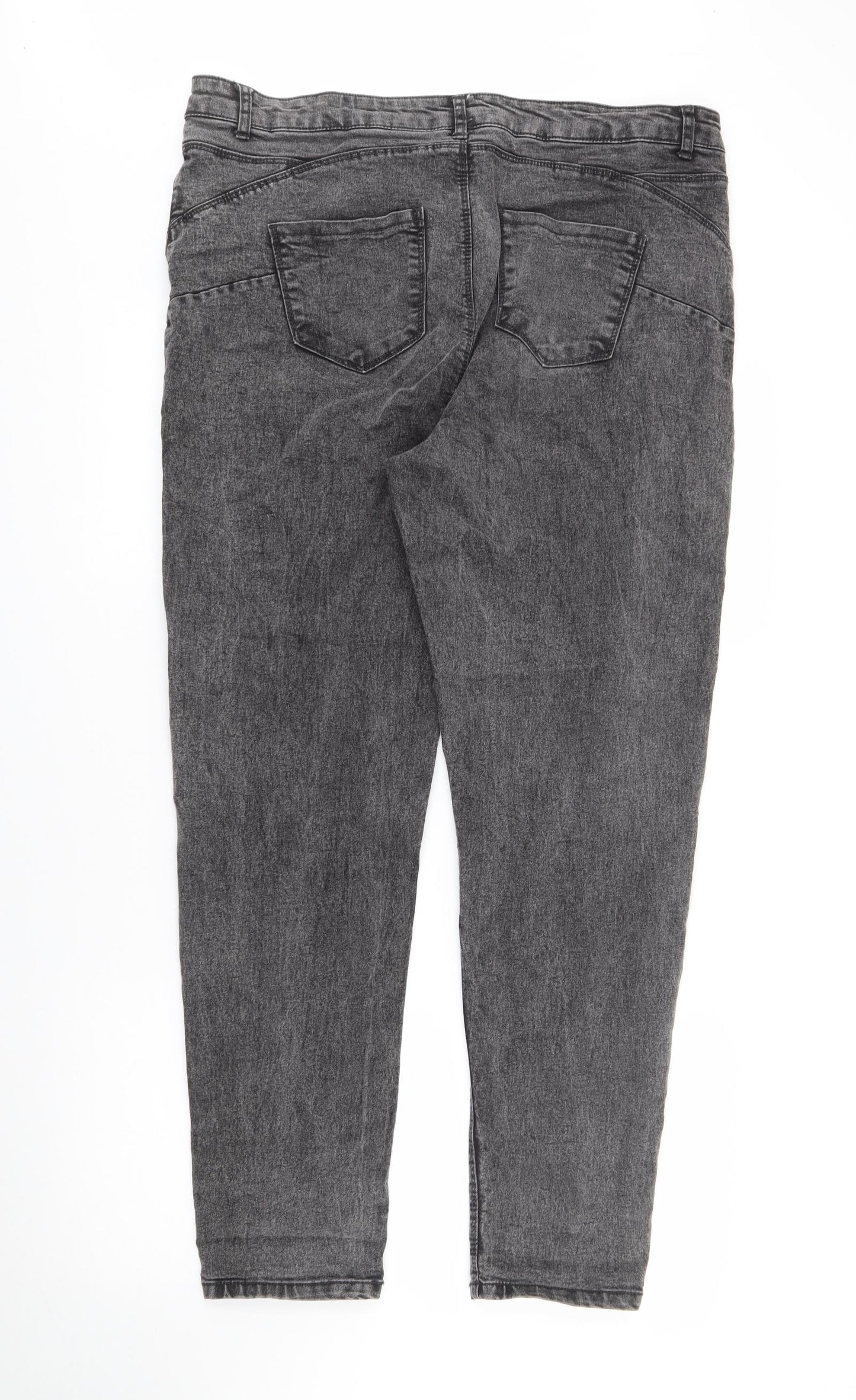 Pep & Co Womens Grey  Cotton Skinny Jeans Size 18 L29 in Regular