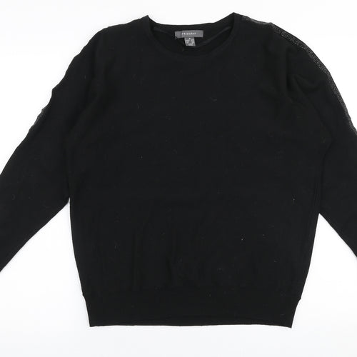 Primark Womens Black Round Neck  Polyester Pullover Jumper Size M