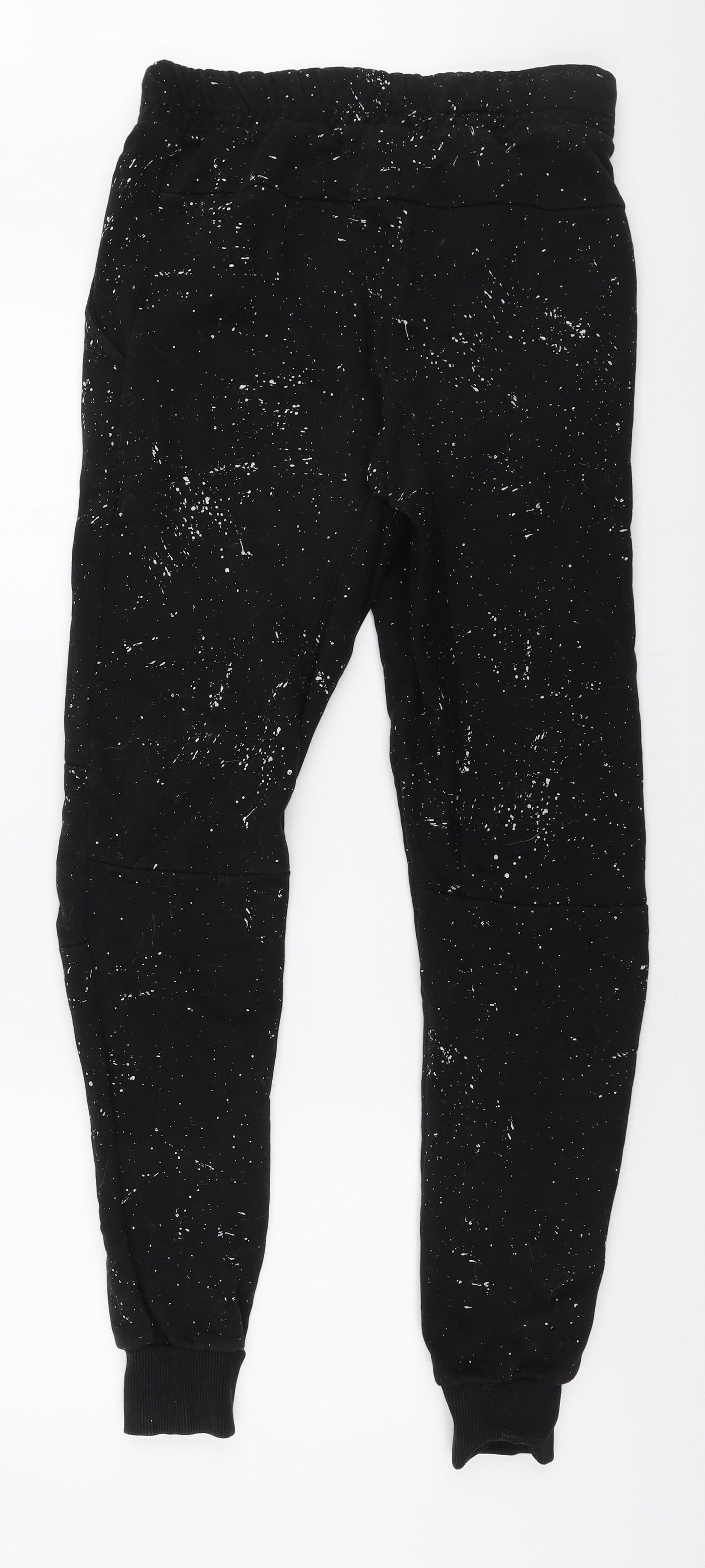 Hype Mens Black  Polyester Jogger Trousers Size XS L30 in Slim Drawstring
