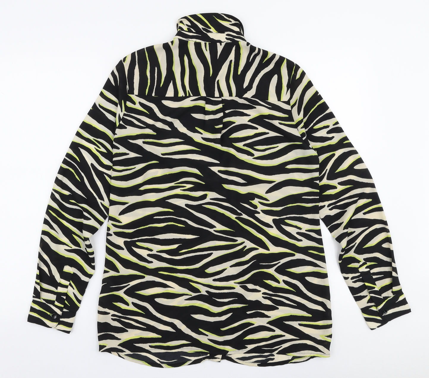 New Look Womens Multicoloured Animal Print Polyester Basic Blouse Size 10 Collared