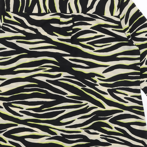 New Look Womens Multicoloured Animal Print Polyester Basic Blouse Size 10 Collared