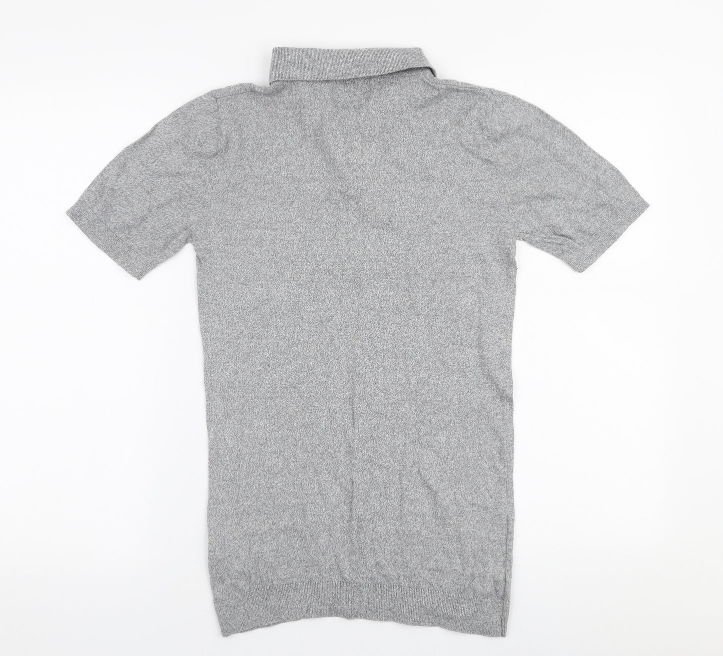 Topman Mens Grey  Cotton  Polo Size M Collared Button