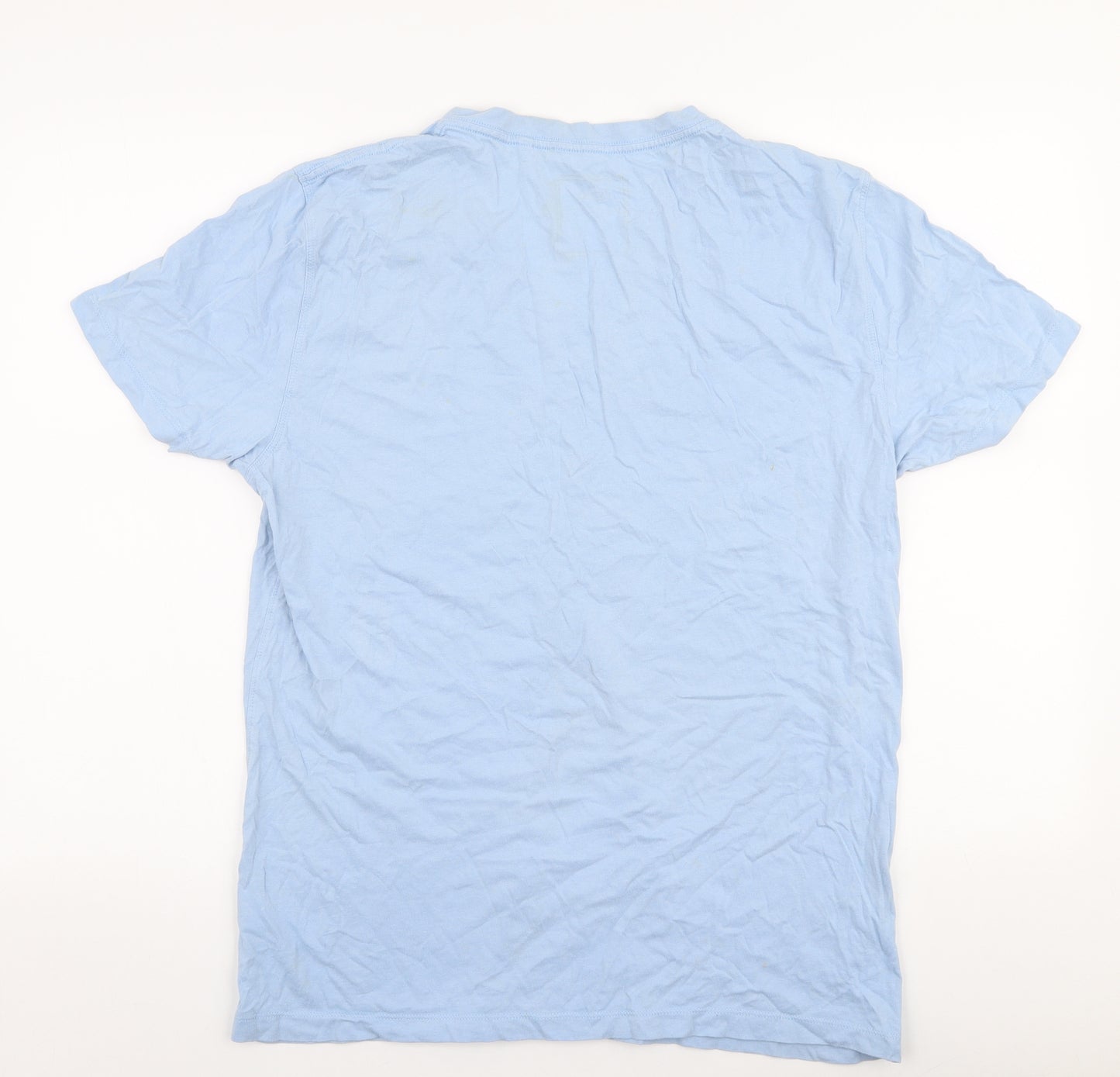 NEXT Mens Blue  Cotton  T-Shirt Size L V-Neck