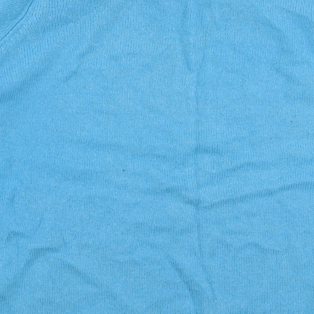 Edinburgh Woolen Mill Womens Blue High Neck  Wool Pullover Jumper Size L