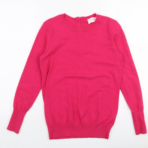 Savoir Womens Pink Round Neck  Viscose Pullover Jumper Size XS