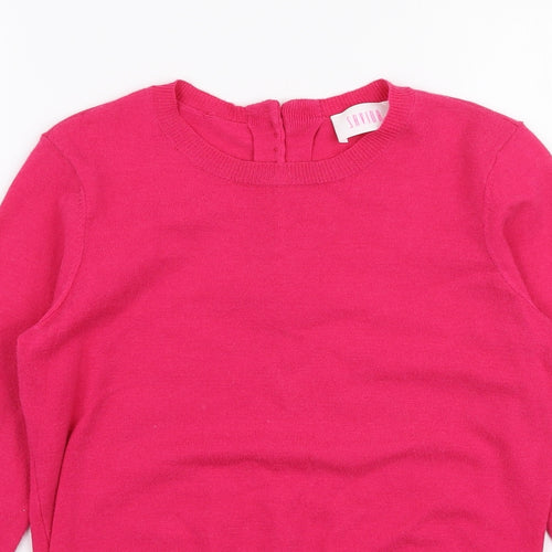 Savoir Womens Pink Round Neck  Viscose Pullover Jumper Size XS