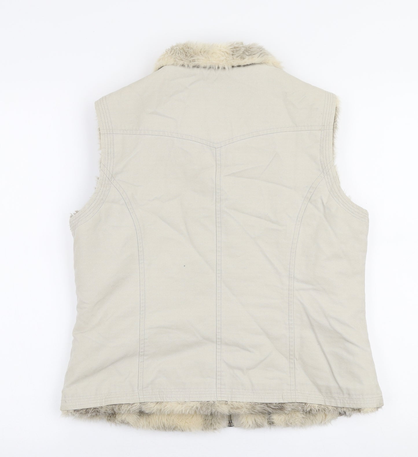 Principles Womens Beige   Gilet Coat Size 14  Zip