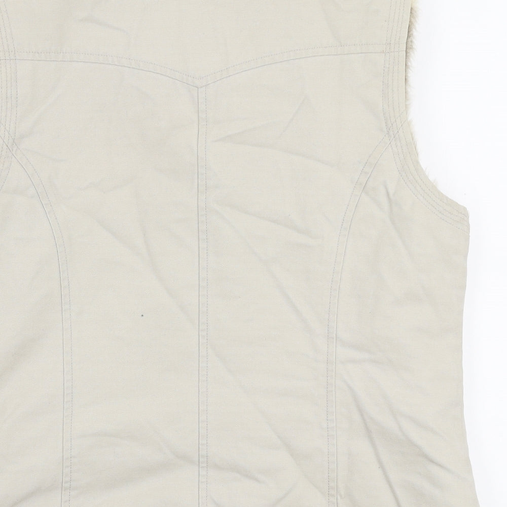 Principles Womens Beige   Gilet Coat Size 14  Zip