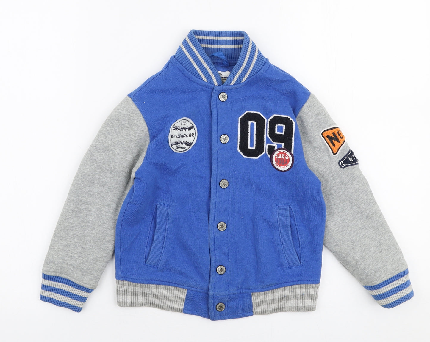 NEXT Boys Blue   Jacket  Size 4-5 Years  Button - Varsity jacket