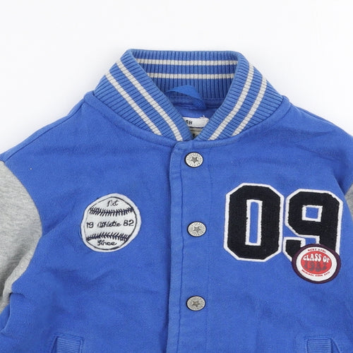 NEXT Boys Blue   Jacket  Size 4-5 Years  Button - Varsity jacket