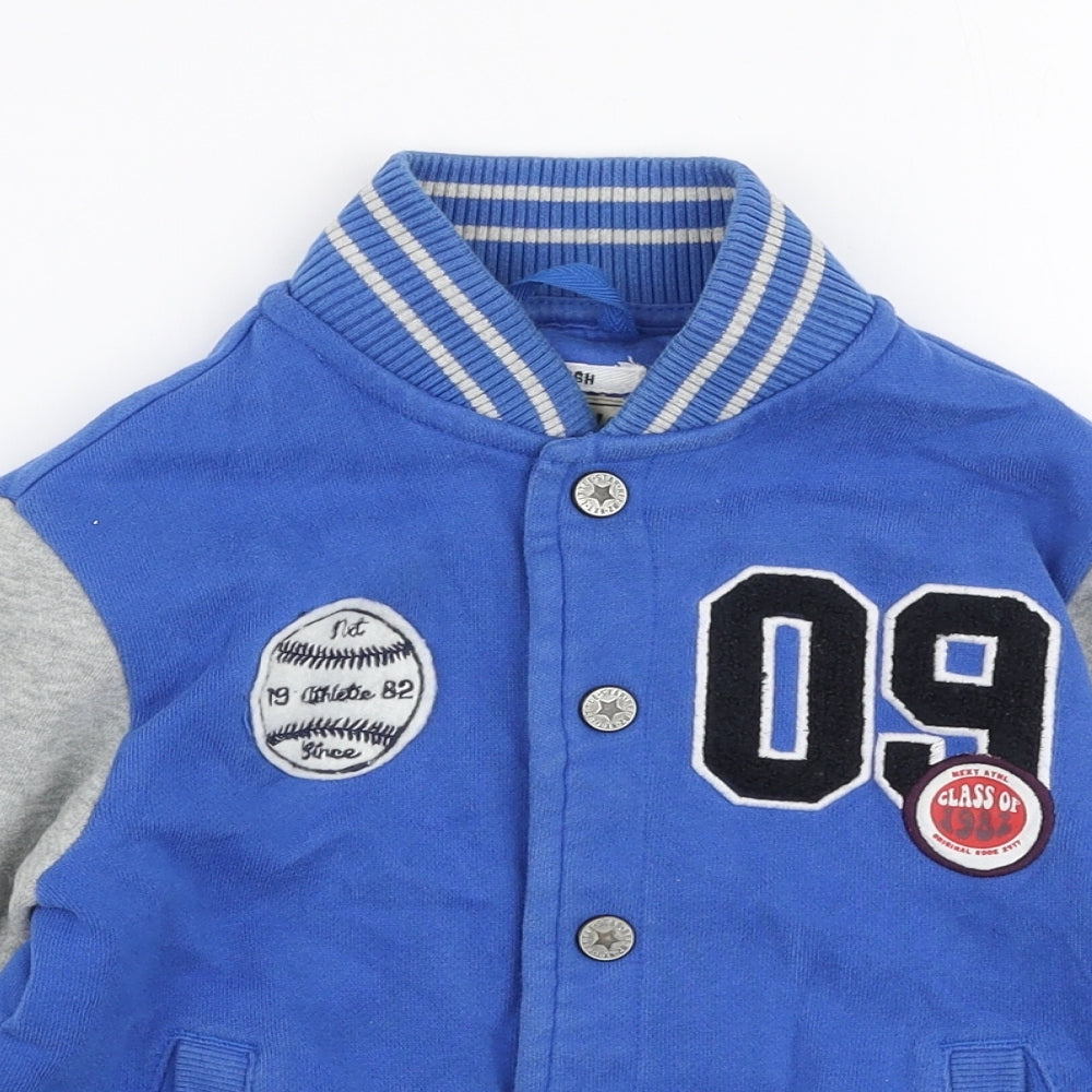 NEXT Boys Blue   Jacket  Size 4-5 Years  Button - Varsity jacket