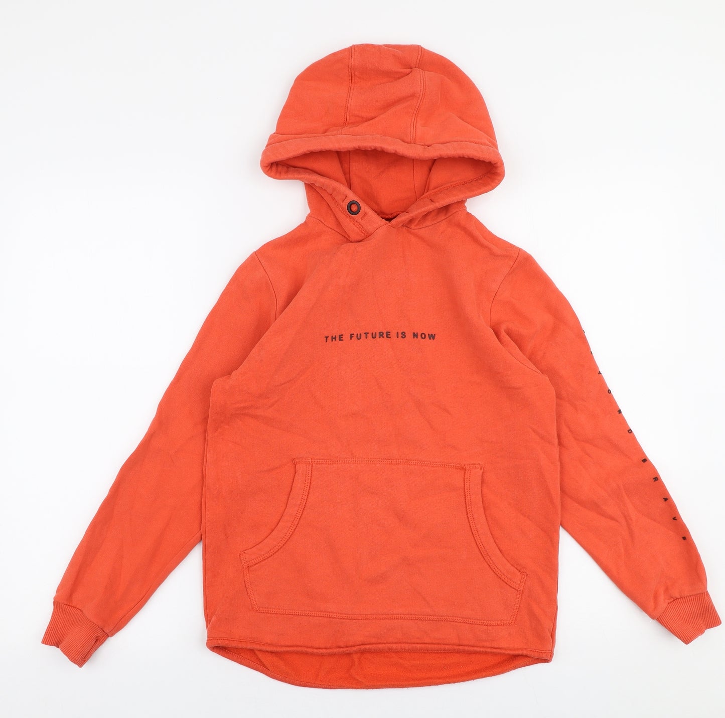 NEXT Boys Orange  Cotton Pullover Hoodie Size 10 Years  Pullover - The future is now
