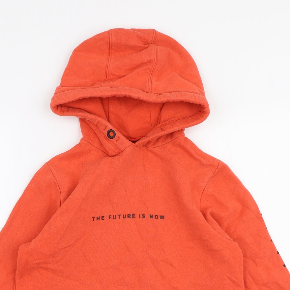 NEXT Boys Orange  Cotton Pullover Hoodie Size 10 Years  Pullover - The future is now