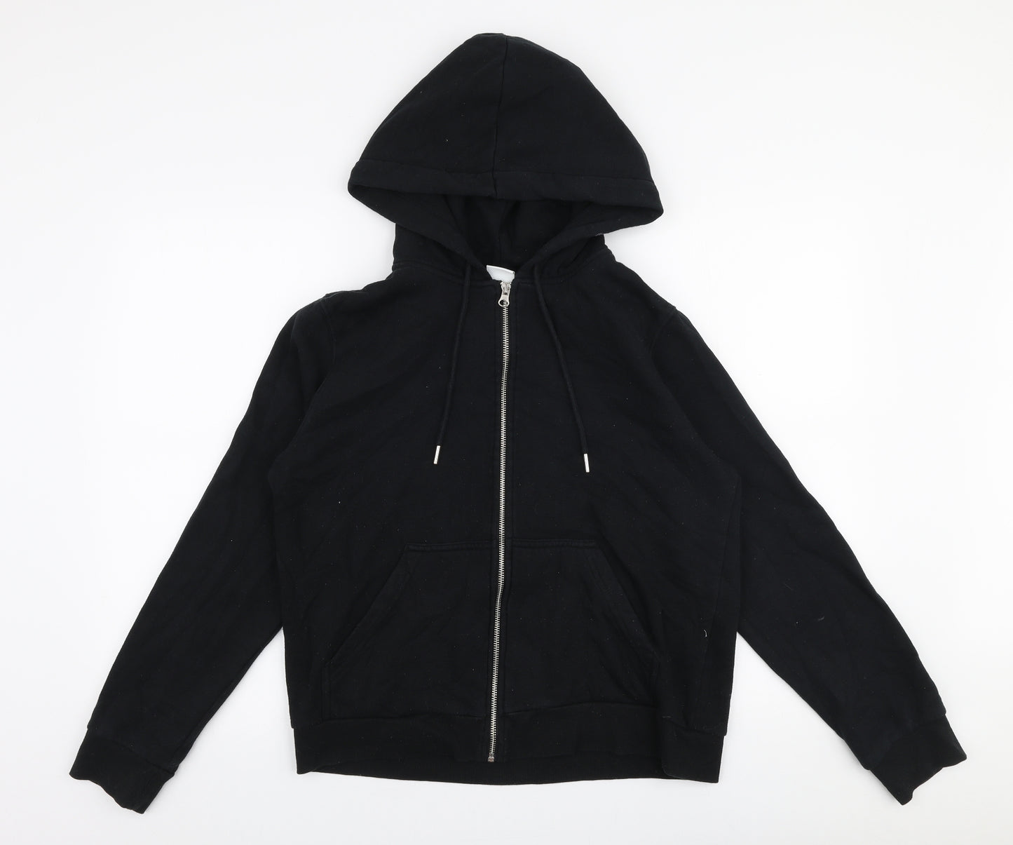 H&M Womens Black  Cotton Full Zip Hoodie Size S  Zip