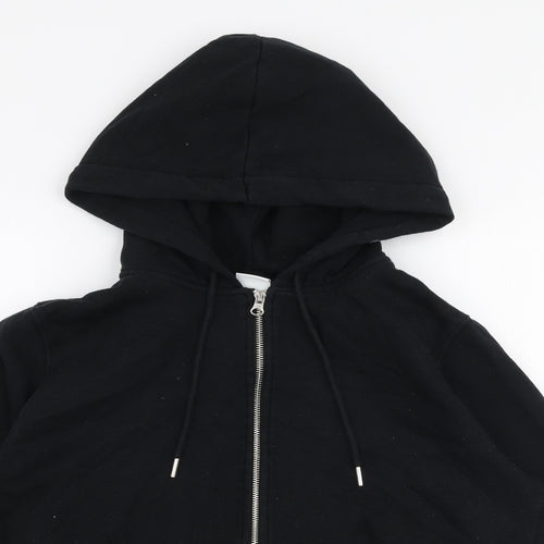 H&M Womens Black  Cotton Full Zip Hoodie Size S  Zip