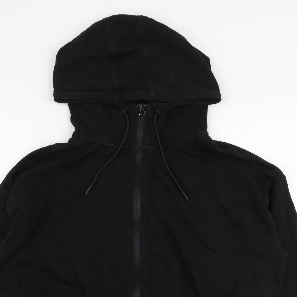 H&M Womens Black  Cotton Full Zip Hoodie Size M  Zip