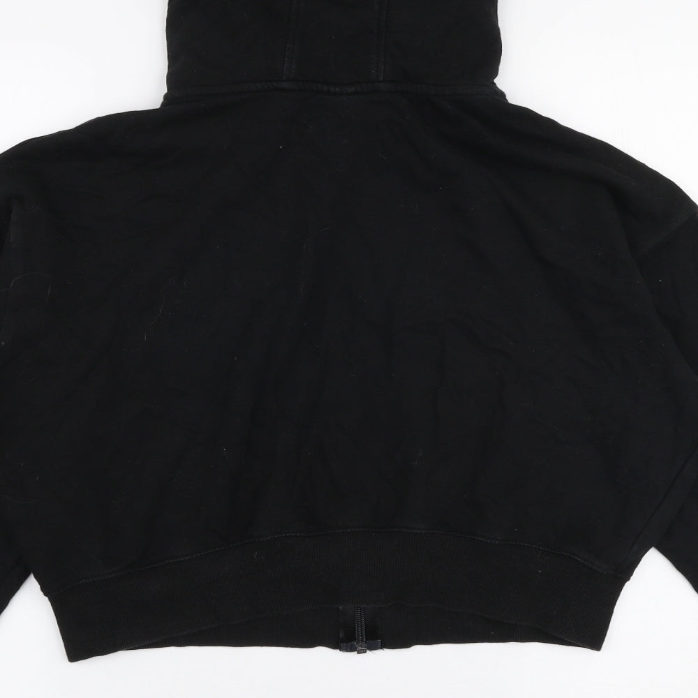 H&M Womens Black  Cotton Full Zip Hoodie Size M  Zip