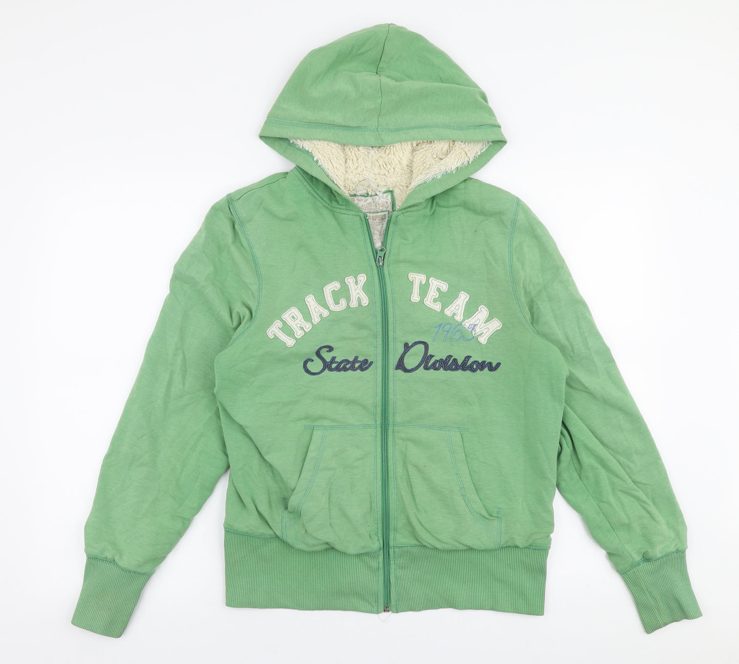 Athletic Co Womens Green  Polyester Full Zip Hoodie Size 14  Zip