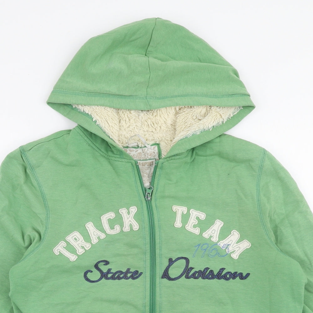 Athletic Co Womens Green  Polyester Full Zip Hoodie Size 14  Zip