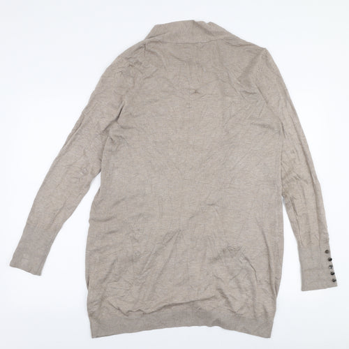 Primark Womens Beige V-Neck  Viscose Cardigan Jumper Size S